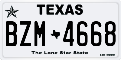 TX license plate BZM4668