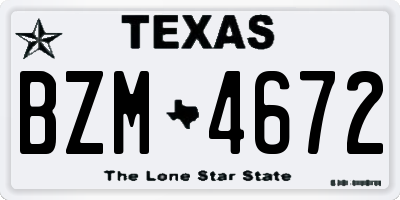 TX license plate BZM4672
