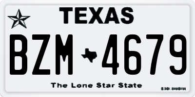 TX license plate BZM4679