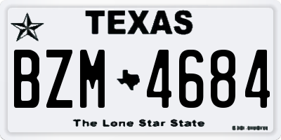 TX license plate BZM4684
