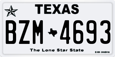 TX license plate BZM4693