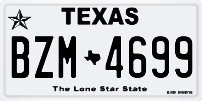 TX license plate BZM4699