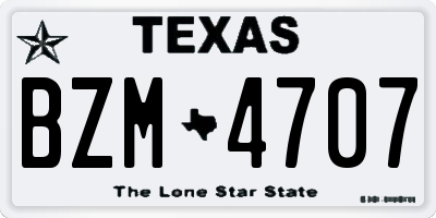 TX license plate BZM4707