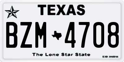 TX license plate BZM4708