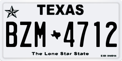 TX license plate BZM4712