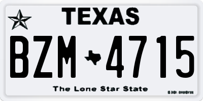 TX license plate BZM4715