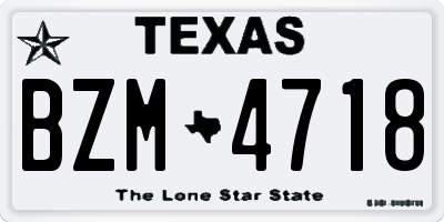 TX license plate BZM4718