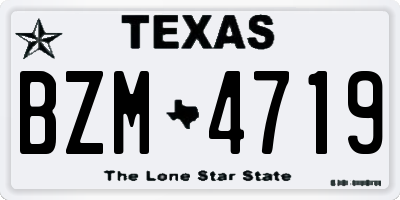 TX license plate BZM4719