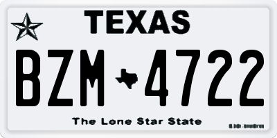 TX license plate BZM4722