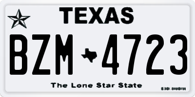 TX license plate BZM4723