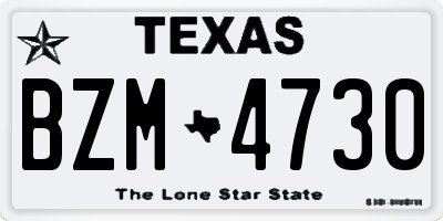 TX license plate BZM4730