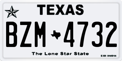 TX license plate BZM4732