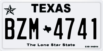 TX license plate BZM4741