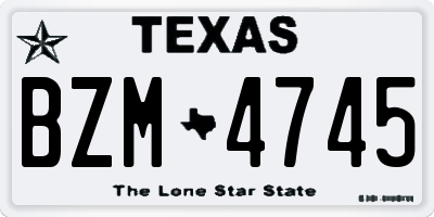 TX license plate BZM4745