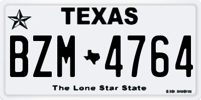 TX license plate BZM4764