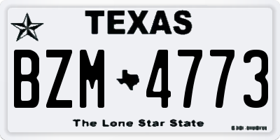 TX license plate BZM4773