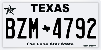 TX license plate BZM4792