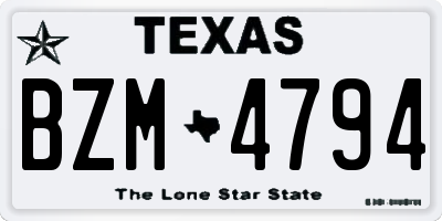 TX license plate BZM4794