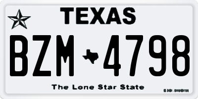 TX license plate BZM4798