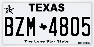 TX license plate BZM4805