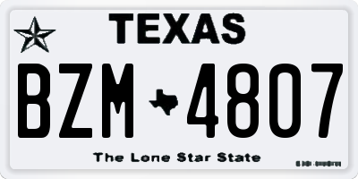 TX license plate BZM4807