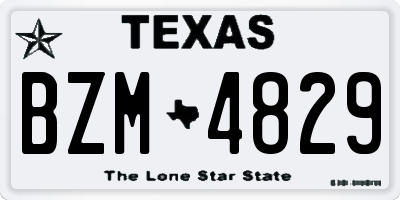 TX license plate BZM4829