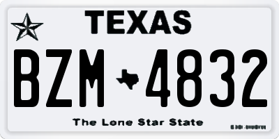 TX license plate BZM4832