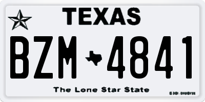 TX license plate BZM4841