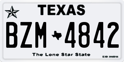 TX license plate BZM4842