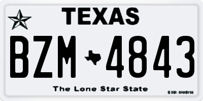 TX license plate BZM4843