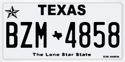 TX license plate BZM4858