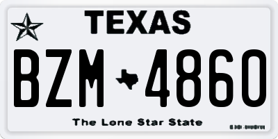TX license plate BZM4860