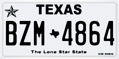 TX license plate BZM4864