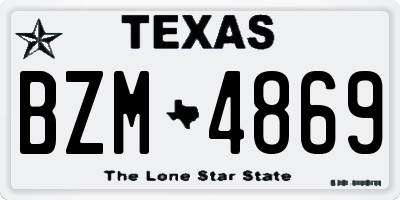TX license plate BZM4869
