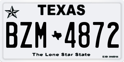 TX license plate BZM4872