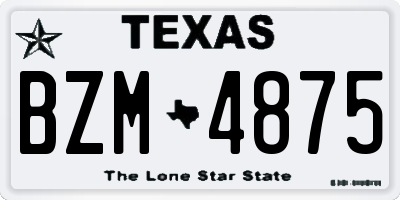 TX license plate BZM4875