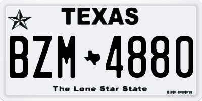 TX license plate BZM4880