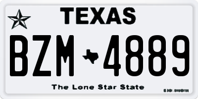 TX license plate BZM4889