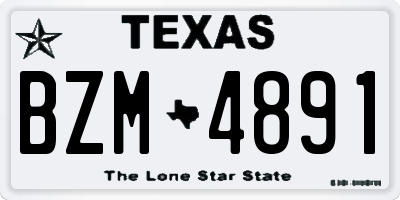 TX license plate BZM4891