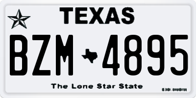 TX license plate BZM4895