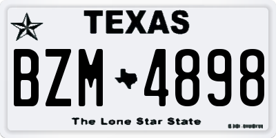 TX license plate BZM4898