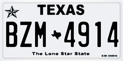 TX license plate BZM4914