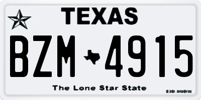 TX license plate BZM4915