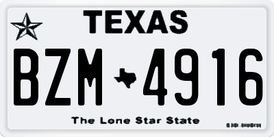 TX license plate BZM4916