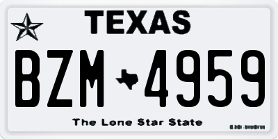 TX license plate BZM4959