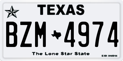 TX license plate BZM4974