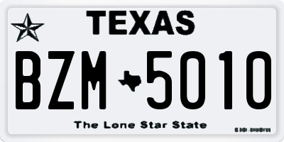TX license plate BZM5010