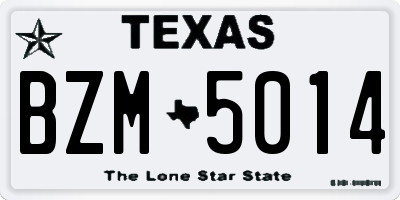 TX license plate BZM5014
