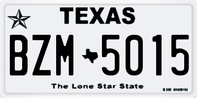TX license plate BZM5015