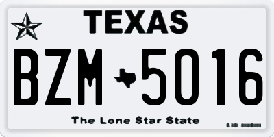 TX license plate BZM5016